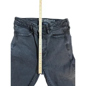 American Eagle Super Hi-Rise Jegging Black Ripped Distressed Skinny Jeans Size 4 thumbnail 11