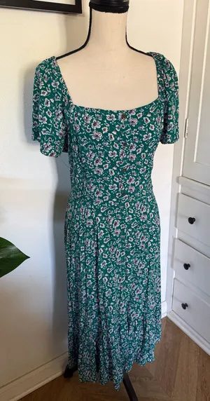 Luxology Green floral midi dress thumbnail 1