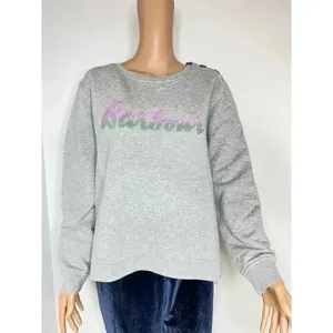 Barbour Poole Overlayer crewneck sweatshirt light gray size 10 NWT thumbnail 2