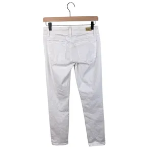 Paige Denim Kylie Cropped Skinny Jeans in Optic White Cotton Women's Size 27 thumbnail 3