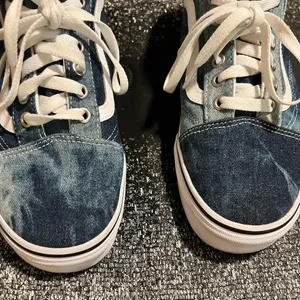Womens 10 Vans Old Skool Acid Wash Denim Lowtop Skate Shoes- Blue/White thumbnail 8