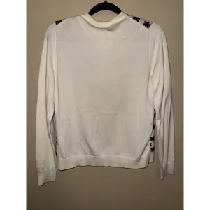 J.Crew The Caryn Cardigan Womens M Cream Black Floral Button Front Knit Preppy thumbnail 5
