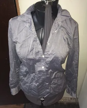 J Crew split neck, lightweight chambray blouse thumbnail 1