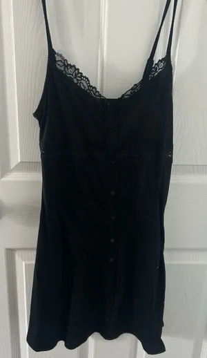 Elegant Black Lace Trim Women's Dress thumbnail 1