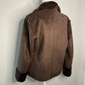 Brandon Thomas Reversible Suede Fur Jacket Women’s Small S Brown with Pockets thumbnail 5