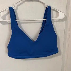 Aerie Women's Size Medium‎ Blue Strappy Sports Bra V-Neck Yoga Pilates thumbnail 1