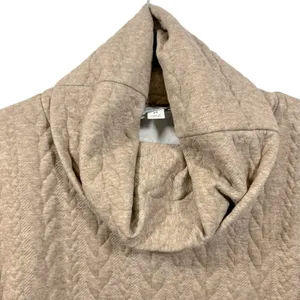 J. Crew Cable Knit Cowl Neck Top‎ Tan Size Medium Preppy Neutral Minimalist Cozy thumbnail 4