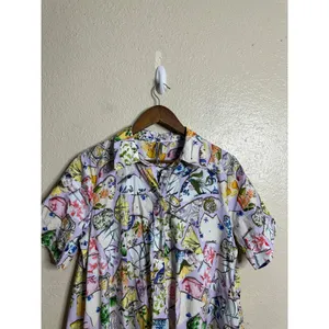 Anthropologie Pollie Short-Sleeve Swing Tunic Mini Dress Shattered Porcelain M thumbnail 10