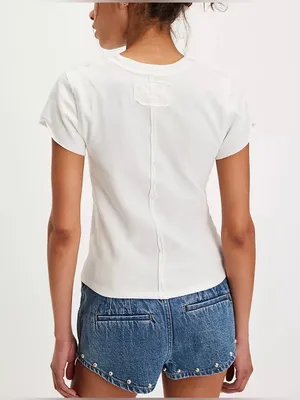 NWOT Free People We The Free One That Got Away Tee - ivory white - Large thumbnail 4