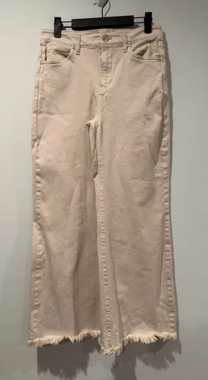 Spartina 449 Raw Hem Flare Jeans Womens 4 Cream Cotton Stretch Travel Vacation thumbnail 1