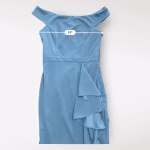 Lulus Mila Slate Blue‎ Ruffled Off-The-Shoulder Maxi Dress Size Small thumbnail 3