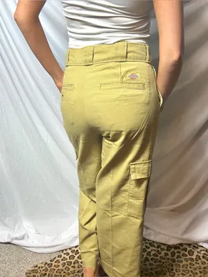 Vintage Dickies Y2K Women's Khaki Cargo Crop Wide Leg Pants thumbnail 4