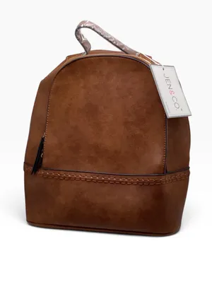 Jen & Co Brown Marty Vegan Backpack bag. thumbnail 5