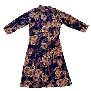 Sifa Fashion Ao Dai Dress Vietnamese 12 US 4/6 Burnout Velvet Floral Traditional thumbnail 1