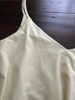 Forever 21 Butter Yellow V-Neck Spaghetti Strap Suede Women's Tank Top thumbnail 2