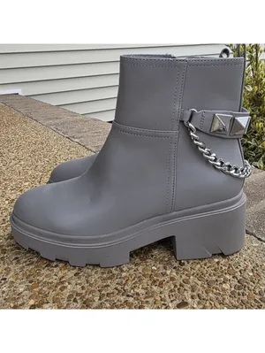 Marc Fisher Womens Waty Lug Sole Chelsea Booties Boots Siz 7.5 Gray Chain Grunge thumbnail 7
