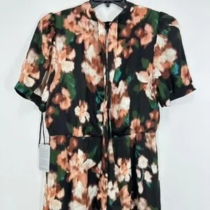 Julia Jordan Size 12 Dark Floral Midi Dress Short Sleeve Fall Wedding Guest Chic thumbnail 10