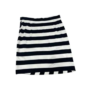 Banana Republic Black White Striped Mini Skirt 12 Stretch Bold‎ thumbnail 2