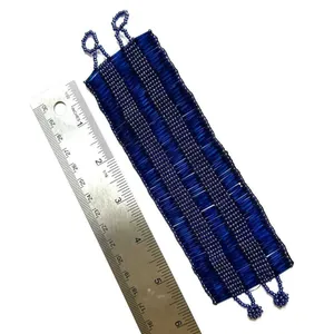 Blue beaded wide beaded bracelet thumbnail 7