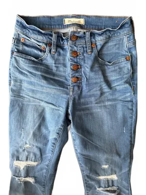 Madewell Women's Denim Jeans Size 25 Cali-Demi Boot Distressed Grunge Streetwear thumbnail 4