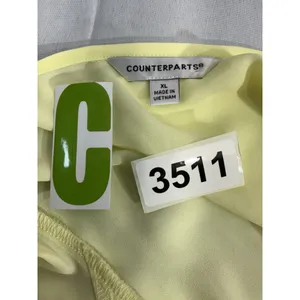 Womans Counterparts Short Sleeve Ruffled Yellow XL Blouse thumbnail 3