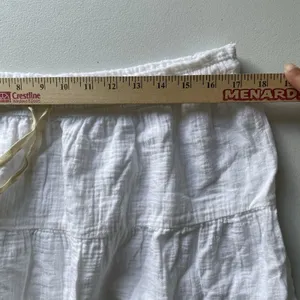 Aerie Gauzy Tiered Mini Skirt Boho Cottagecore 100% Cotton White Women's Size XL thumbnail 9