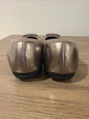 Anne Klein Metallic Taupe Slip-On Ballet Flats with Buckle thumbnail 4