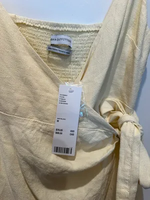 Urban Outfitters Cream Wrap Dress thumbnail 4