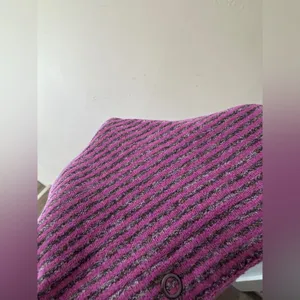 Lululemon Vinyasa Scarf Mini Check‎ Pique Ultra Violet Black Purple Rulu Wrap thumbnail 4