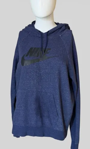 Nike Blue Pullover Hoodie with Black Logo thumbnail 1