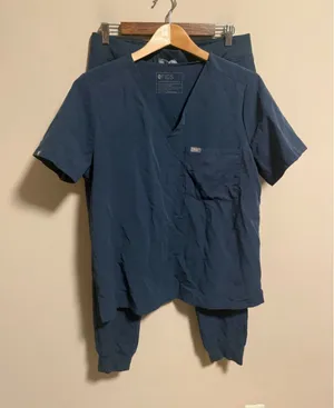FIGS Scrubs Set Catarina & Zamora Jogger in Dark Harbour Blue- Size Medium Large thumbnail 1
