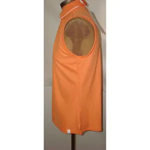 NWT New Lady Hagen Golf Top Sleeveless Piped Polo Orange Mandarin Button S thumbnail 2