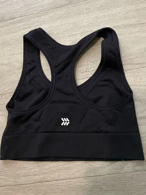 all in motion Black Racerback Sports Bra - Seamless Support thumbnail 2
