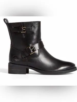 Tory Burch Black Bennie Buckle Moto Boots with Gold Hardware size 5 EUC thumbnail 2