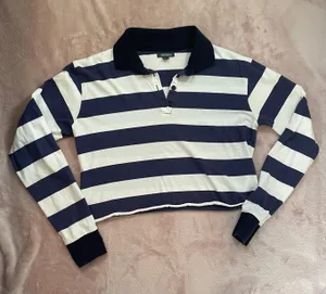 Wild Fable cropped collared tee thumbnail 1