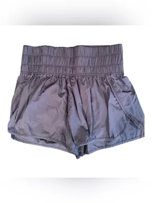 Free People Movement The Way Home Shorts Purple High Rise Smocked Waist XL thumbnail 2