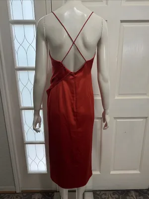 Jay Godfrey Prime Asymmetric Spaghetti Strap Satin Wrap Dress | Size 4 thumbnail 9