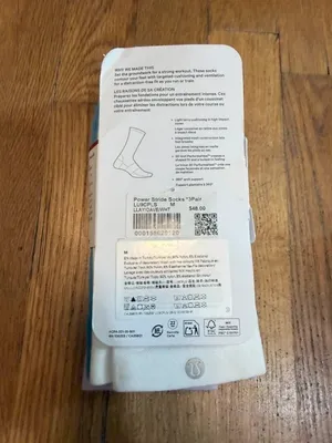 Lululemon Power Stride Socks Crew Length 3 Pack White thumbnail 3