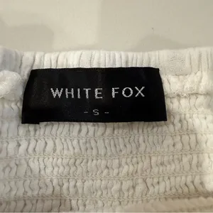 White Fox Smocked Flowy Mini Skirt Women’s Small White Gauze Lightweight Summer thumbnail 5