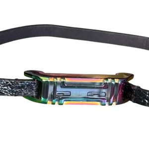 Tory Burch Fitbit Flex Double Wrap Bracelet Black Leather Iridescent Oil Slick thumbnail 2