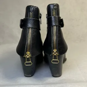 B.O.C. By Born Richardson Black Leather Heeled Ankle Boots Women’s Size 6 thumbnail 6