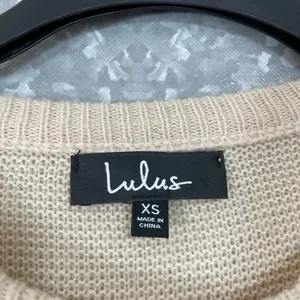 Lulus Women's Light Tan Casual Minimalist Acrylic Sweater - Size XS - Round Neck thumbnail 4