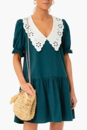Tuckernuck Pomander Place peacock green knit dress XS thumbnail 1