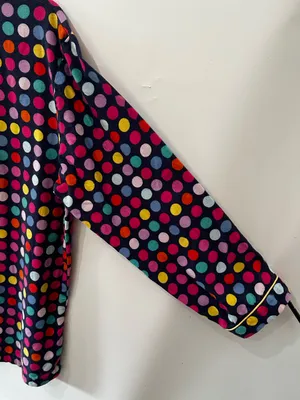 Victoria's Secret Pajama Set M Multi-Color Polka Dot 100% Cotton Button Up Pants thumbnail 9