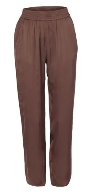 PIPPA THE LABEL Leyla‎ Satin Slim Pant Brown NWT XS thumbnail 1