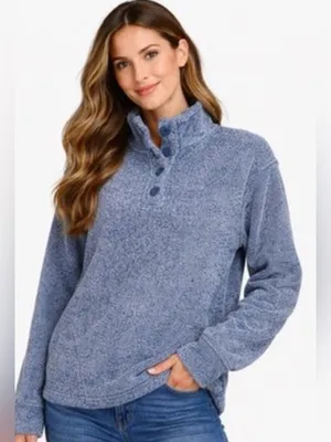 Eddie Bauer Women's Radiator Snap Mock Neck Fleece Pulloverr thumbnail 1