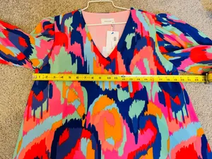 Free Spirit Colorful Ikat Blouse Size Large thumbnail 9