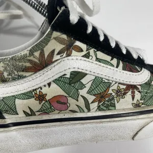 Vans Old Skool Floral Tropical Black Suede Canvas Sneakers Women's 5 / Men's 3.5 thumbnail 8