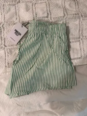 Princess Polly Beach House Shorts Stripe Blue Linen thumbnail 4