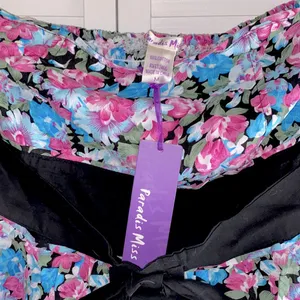 Strapless Floral Ruffle Mini Dress Pink Size M thumbnail 5